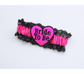 Love In Leather Bride to Be Sexy Leg Garter - Black Pink - Fishnet and Thigh Highs